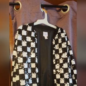 Girls black and white checkered jacket